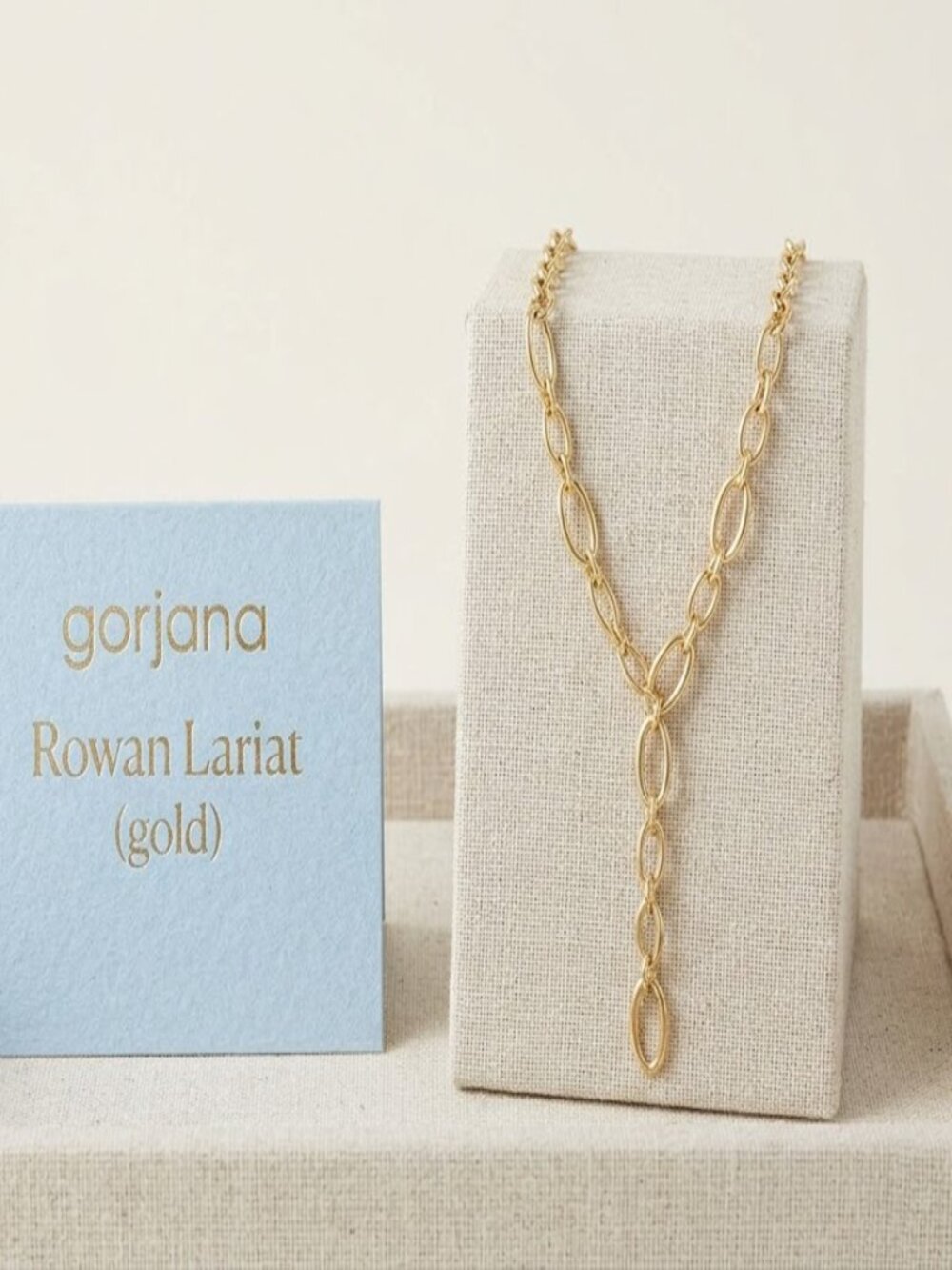 NWT Gorjana Rowan Lariat Necklace in Gold - Versatile & Elegant
